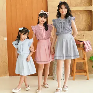 Queenkids - Aura Set - Baju Anak Korean Style - Setelan Rok Anak Perempuan Usia Tanggung