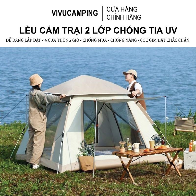  Lều cắm trại tự bung chính hãng Freeair kèm tăng che năng mưa cỡ lớn dùng cho gia đình camping 
