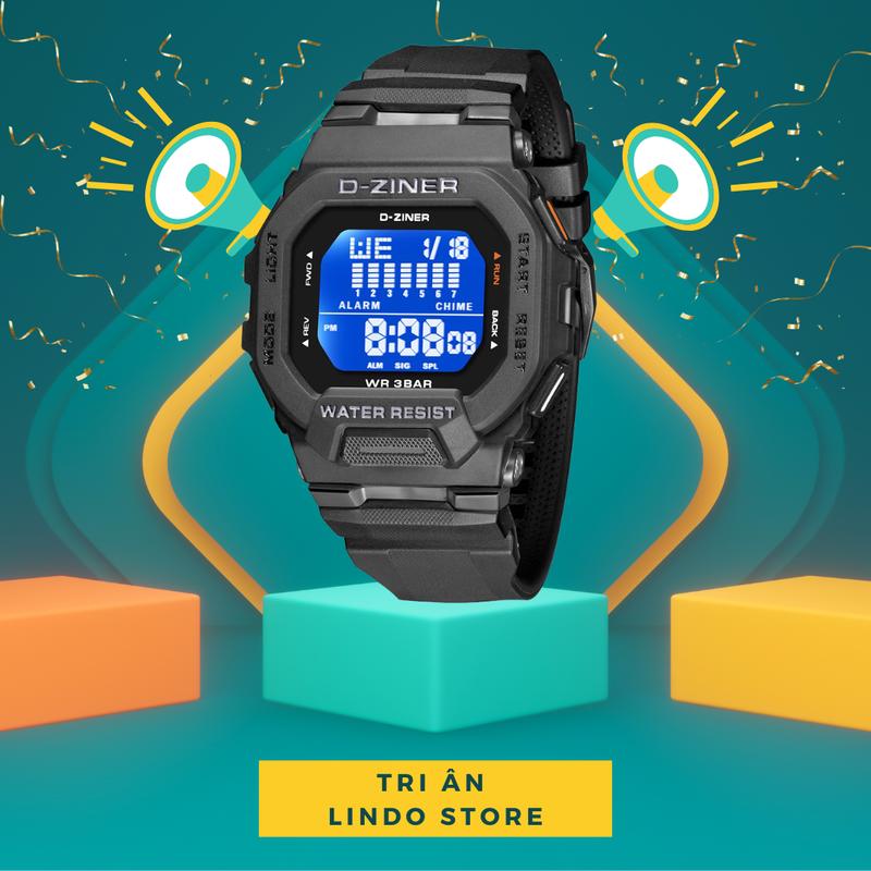 Đồng hồ thể thao chính hãng chống nước 30M DZ8312DEN