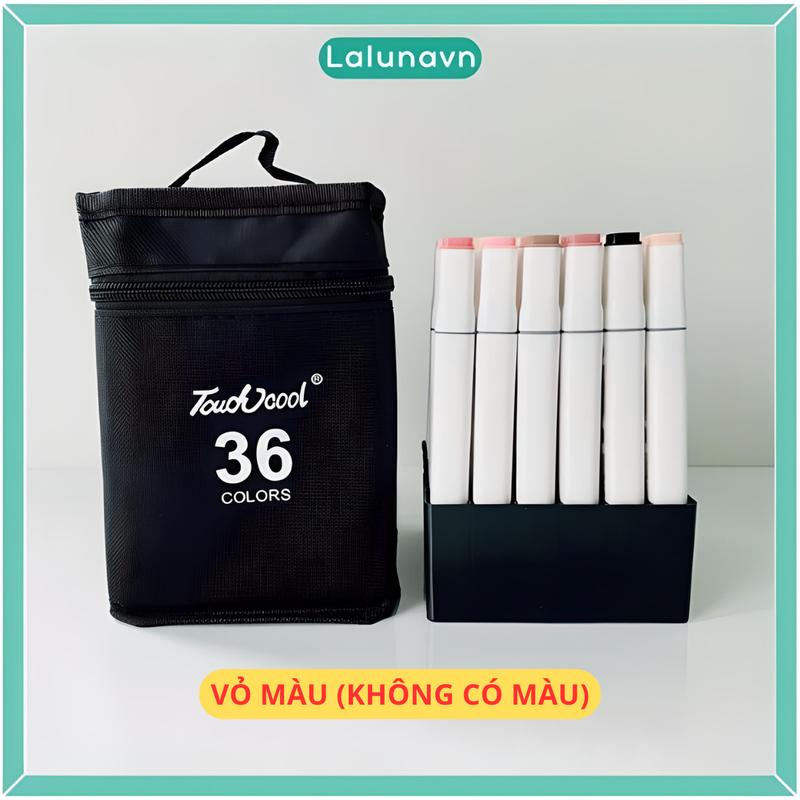 Vỏ túi đựng bút Marker Laluna màu đen khóa kéo tiện dụng (không có màu)