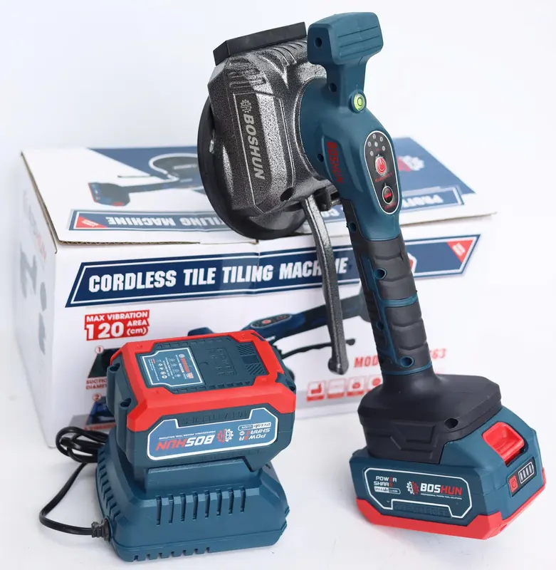 Máy đầm hút gạch men , máy rung đầm gạch men ốp lát PIN BOSHUN 3