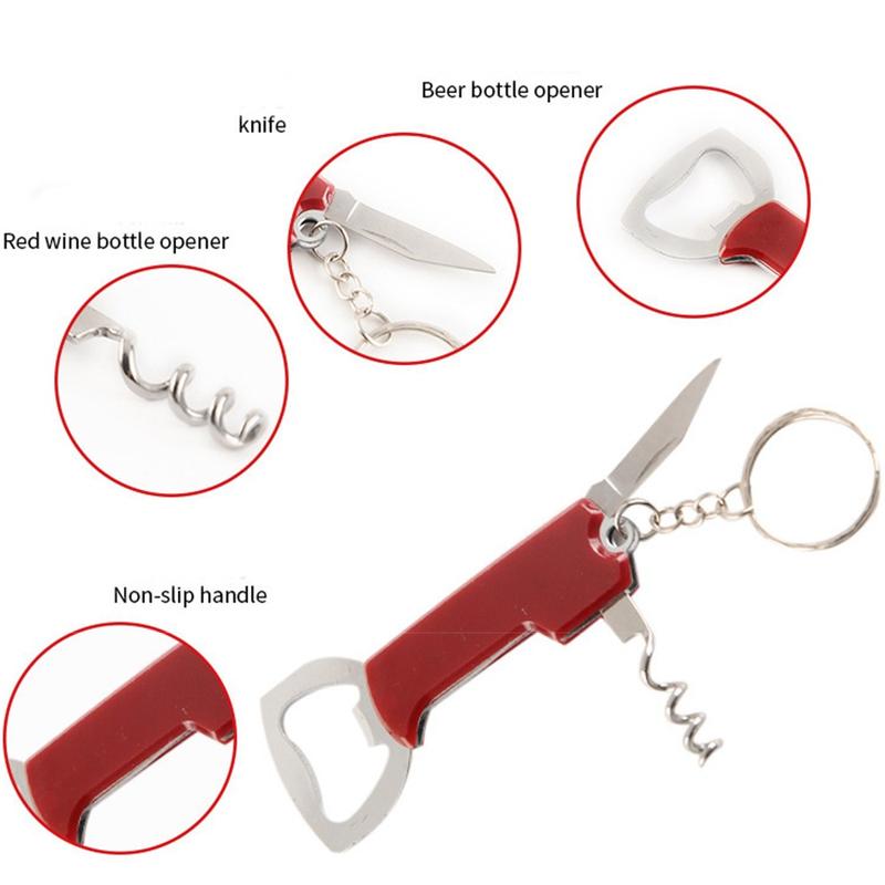 3 In 1 Metal Beer Bottle Opener Portable Wine Bottle Opener Multipurpose Integrated Lid Opener Foil Cutter for Kitchen 2