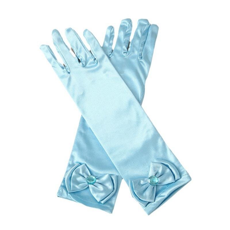 Product Introduction of Children's Princess Long Gloves, Girls' Birthday Party Princess Elsa Anna Accessories Long Finger Set 4