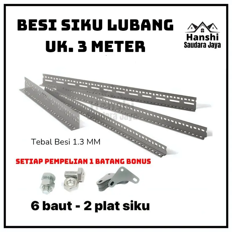 [Isi 10 Pcs] Besi Siku / Rak Siku / Siku Lubang besi / siku rak barang / rak siku lubang tebal berat 1,6 kg