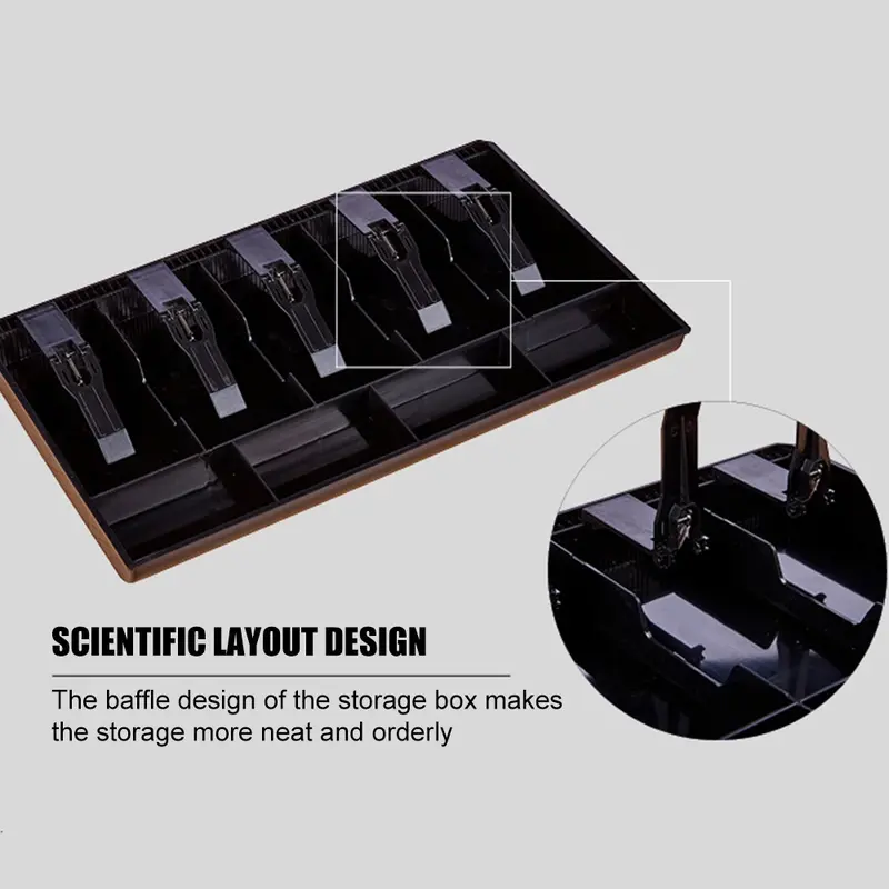 Laci uang Kasir / Money cash tray 5 Sekat / Cash Drawer Laci Kasir Laci Uang Black 6