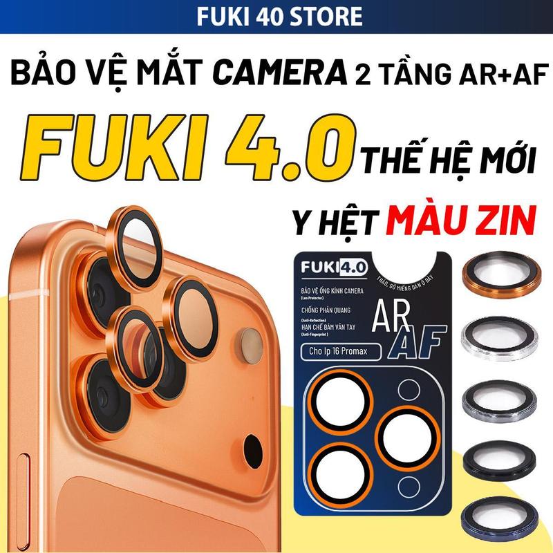 Bộ dán kính cường lực Fuki 4.0 bảo vệ từng mắt camera iphone bằng kim loại chống xước, chống lóa cho ip 18 promax 17 pro ip 16 promax 15 promax 14 promax 13promax/13pro/13...12/12promax/11/11pro