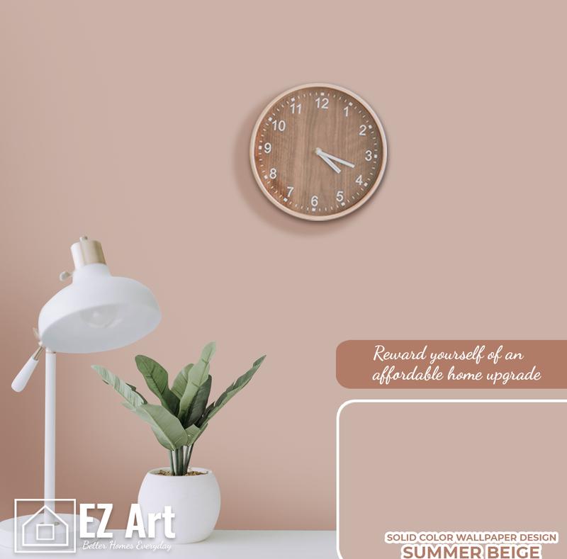 Product Introduction of Solid Color Self-Adhesive Waterproof pvc Plain Dormitory Wall Stickers- warm earth neutrals beige, pink, brown 2