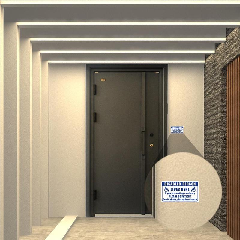 Disabled Person Themed Remind Door Sticker, 3pcs/set Creative Warm Remind Door Sticker, Home Accessories Warning Notice Vinyl Door Sticker for Daily Use 5