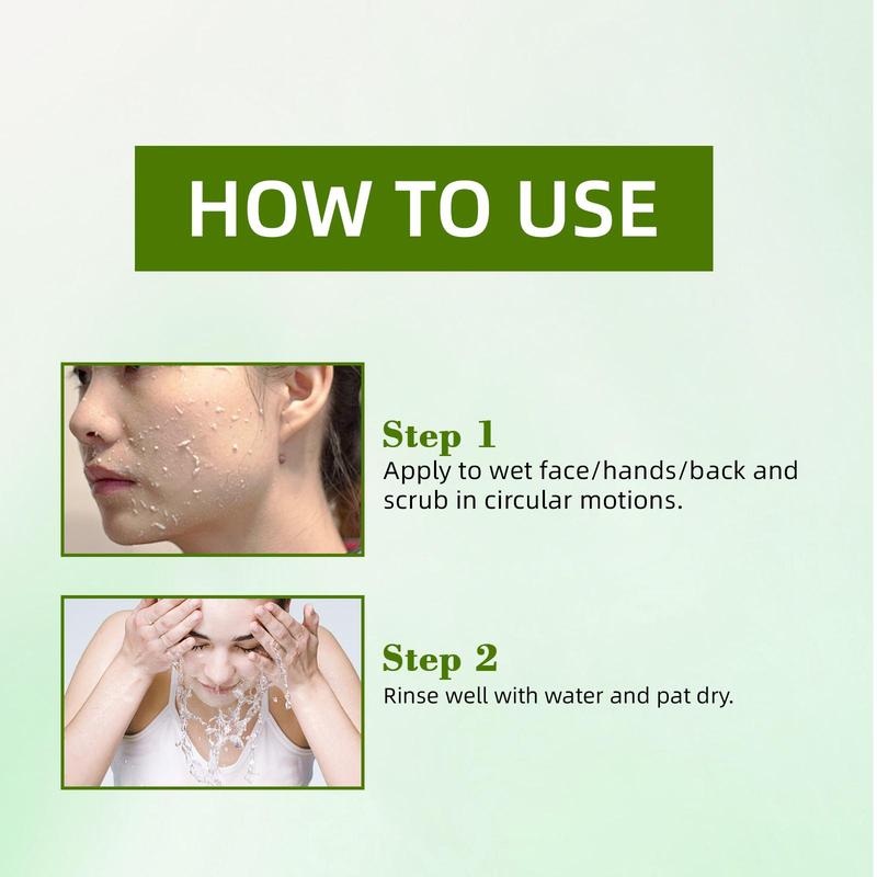 Green Tea Facial Scrub Gel, 1/2 Boxes Deep Cleansing Facial Scrub, Gentle Facial Exfoliating Gel, Facial Skin Care Product for Women & Men 7