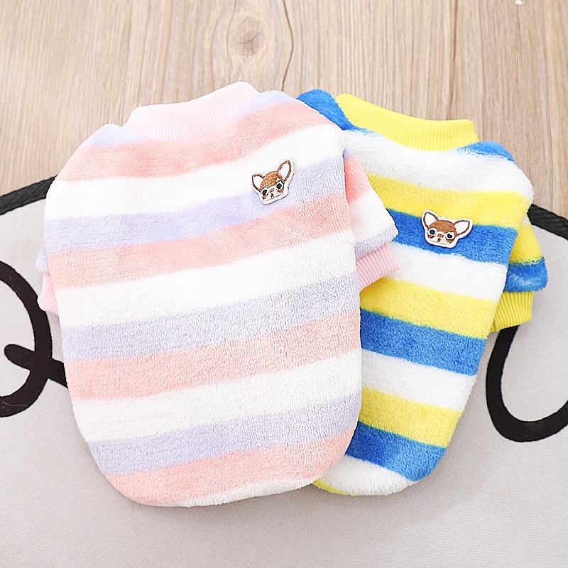 Quần áo cho thú cưng, áo len ấm áp cho mèo, chó con và chó, làm bằng lông cừu Cầu Vồng