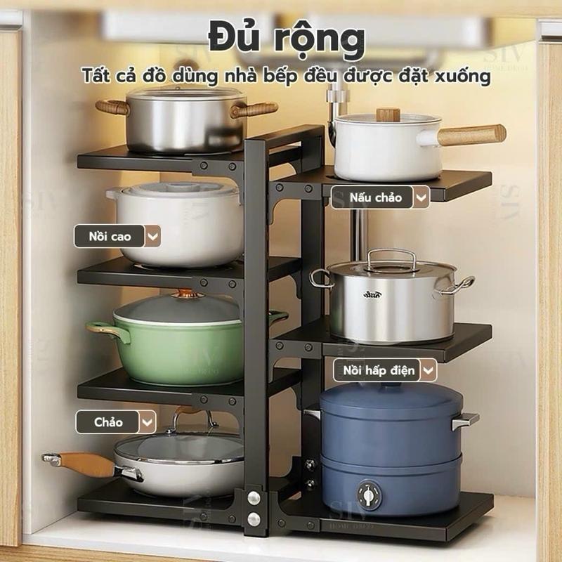 kệ xoong đôi 7 tầng nhà bếp tiện lợi Kitchen kệ  đựng nồi 3