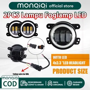 2pcs lampu daymaker foglamp 4 inch 30 watt  Fog lamp Angel aye putih kuning Baut Bumper Car Lampu Foglamp Led Full Ring 3 Lensa 2 Warna angel eyes 4inch car