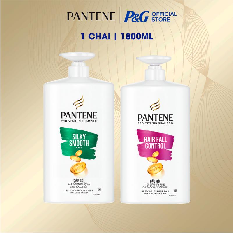 Dầu Gội PANTENE Pro-V Cải Thiện Rụng Tóc/ Hỗ Trợ Phục Hồi Hư Tổn/ Suôn Mượt Óng Ả - Chai 1800ML