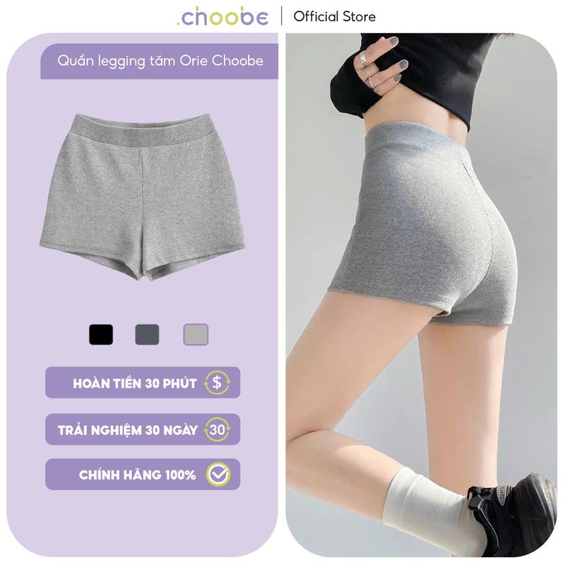 Quần đùi nữ Orie Choobe legging siêu ôm biker short vải gân tăm QS26