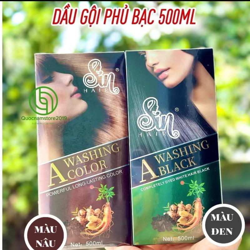    Chính Hãng   Dầu Gội Phủ Bạc Sin Hair Màu Nâu Đen Giá Rẻ An Toàn Không Dộc Hại Thể Tích 500ml Nhuộm Tóc Collagen Dưỡng Tóc Women Nữ 
