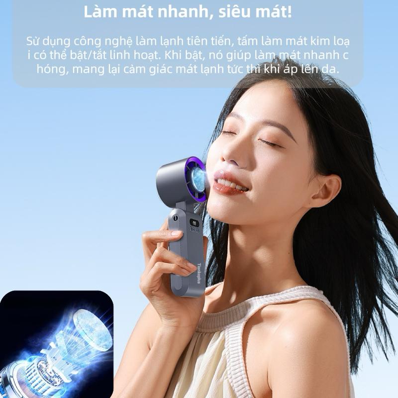 【TiankePlus X DauDau】TF30Ultra Quạt điện Cầm Tay Pin 10.000mAh, Chức Năng Lạnh, Gió Mạnh, Gấp Gọn Tiện Lợi, Bảo Hành 12 Tháng Quạt Điều Hòa Mini 5