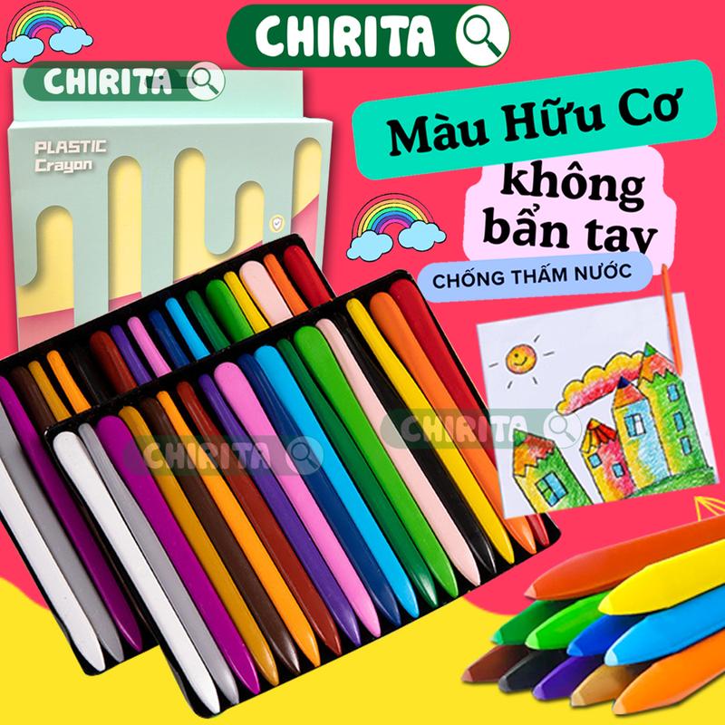 Bút Sáp Màu Hữu Cơ 12 24 36 Màu Tươi Sáng Cho Bé Tập Tô Chirita