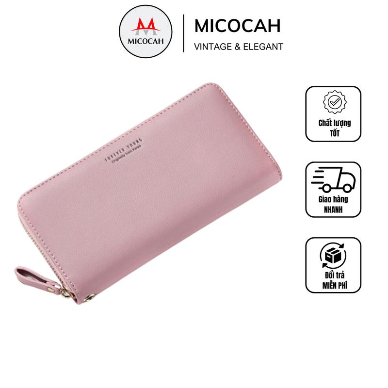 Ví Nữ Dài cầm tay nhiều ngăn PFY08- MICOCAH Women Da Mịn Clutch Hình Chữ Nhật