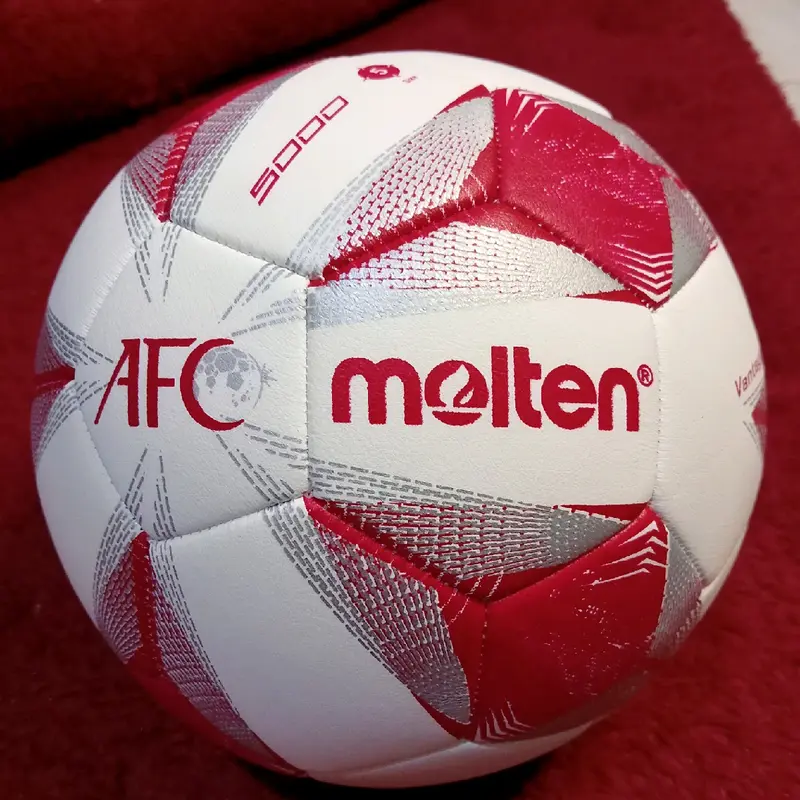 BOLA SEPAK  MOLTEN AFC NEW MERAH SIZE 5 BOLA JAHIT MESIN SATU PAKET MURAH [COD] 3
