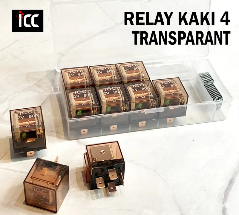 ICC Relay Kaki 4 Transparan 12V untuk Klakson dan Lampu - Isi 10 Pcs - Motorcycle 2