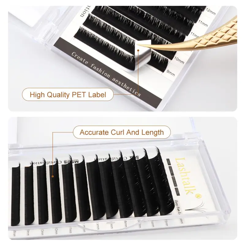 Individual False Eyelashes, 12 Rows/box Easy Fanning Eyelash Extension, Volumized False Eyelashes For Women And Girls Eye Makeup Enhancement 6