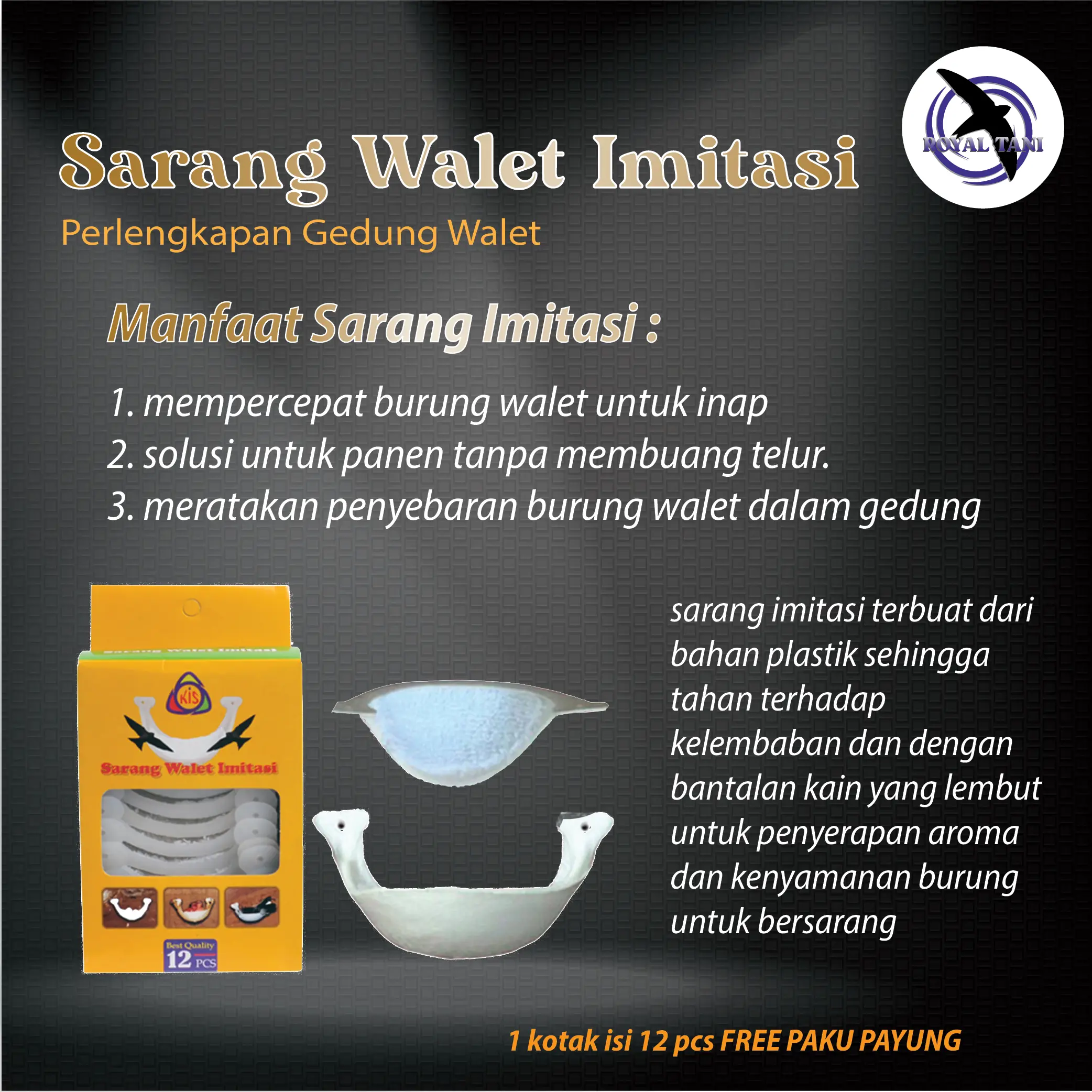 sarang walet imitasi | Sarang Walet Palsu | Sarang Burung Walet Dummy
