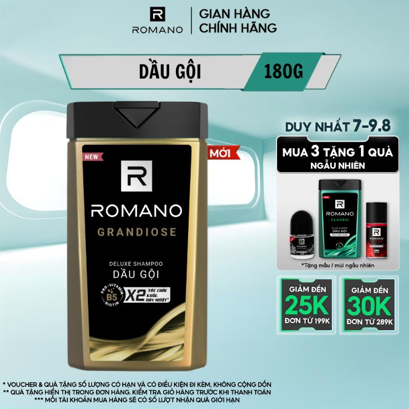[MỚI] Dầu gội Dưỡng Tóc cho nam Romano hương nước hoa Grandiose 180g