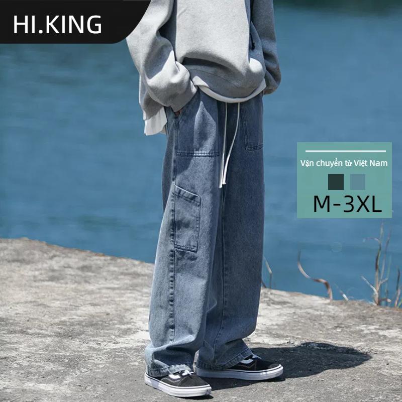 HIKING 2024 Quần jean Nam Quần ống thẳng quần bó sát Dây rút Hai Màu sắc Hàng ngày Đường phố Thời trang Thư giãn Mỹ hiphop unisex Túi retro quần mùa hè Chạy Gia đình Chân Thư giãn quần bó sát Nước rửa Menswear Ong Có Túi Pants Denim quan  jean quần  jean