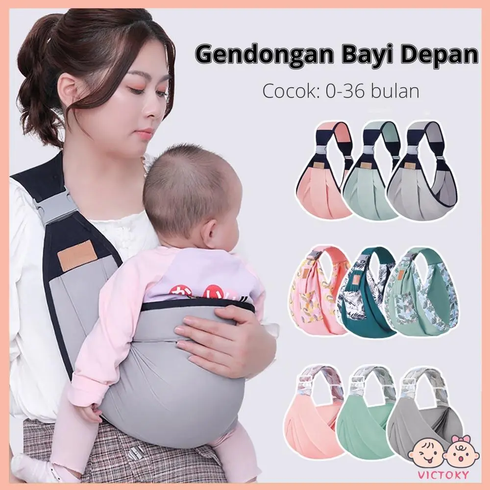 Honey boo - Gendongan Sling Bayi Gendong Hijau Abu Merah Muda