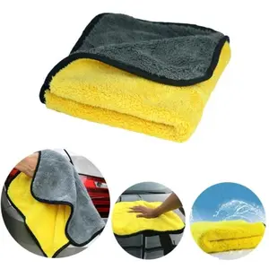 Kain Lap KUNING HITAM SUPER Microfiber Multifungsi Daya Serap Tinggi