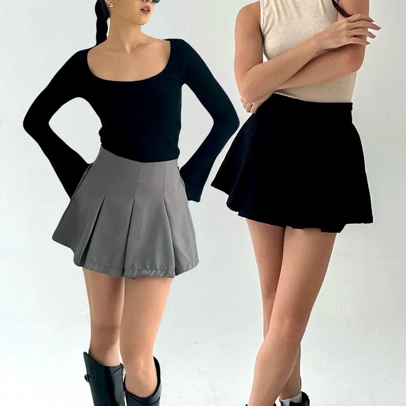 ROKU SKORT - Rok Celana Pendek Highwaist Basic Skirt Wanita Bawahan 0