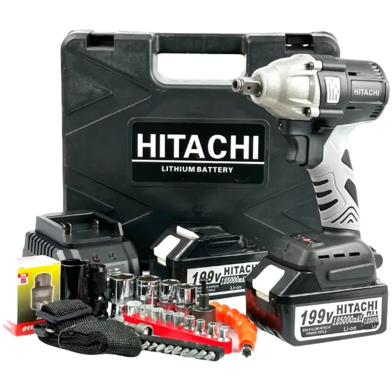 Máy siết bulong hitachi 199v động cơ không chổi than , lõi đồng 100% chân pin phổ thông ( BẢO HÀNH 6 THÁNG ) 8