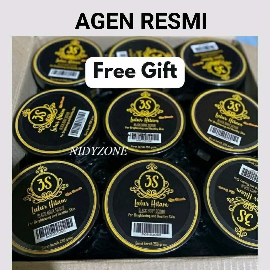 ORIGINAL LULUR HITAM 3S 250gr LULUR Mencerahkan PEMUTIH KULIT ORIGINAL -Nidyzone-