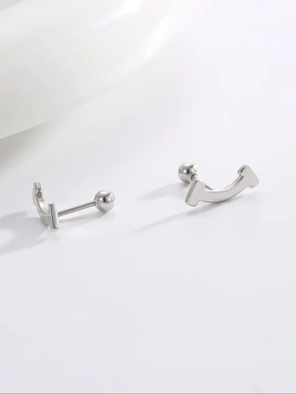 S925 Sterling Silver Stud Earrings, Fashionable Earrings for Women & Girls, Trendy All-match & Exquisite Jewelry for Birthday Gift with Gift Box 4