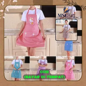 Apron Masak Tahan Percikan Air Celemek Tahan Minyak Poliester
