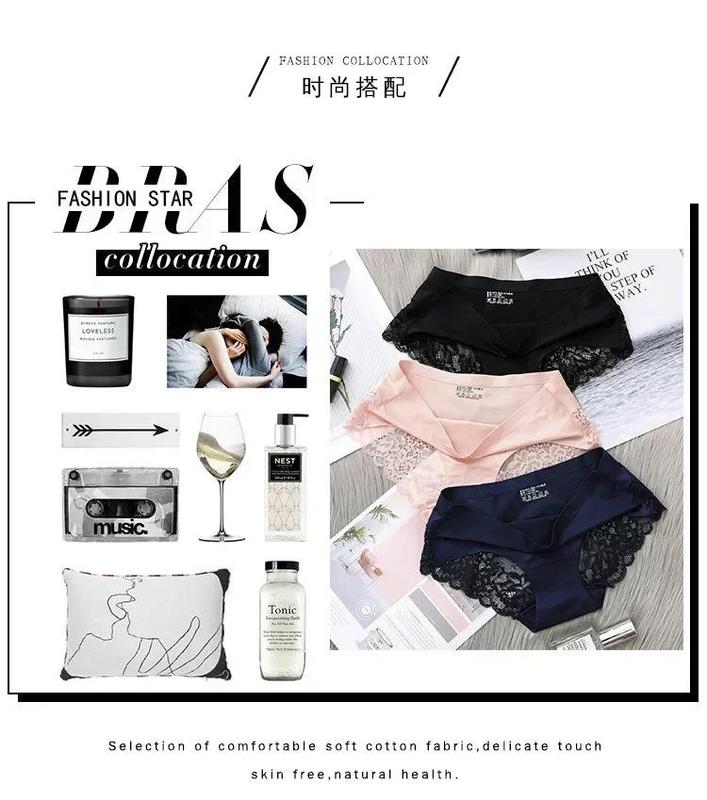 Product Introduction of 3PCS  Seamless Women's Hollow Out Panties Underwear Comfortable Breathable Lace Briefs Low Rise Female Sport Panty Soft Lady Lingerie Womenswear Innerwear 5