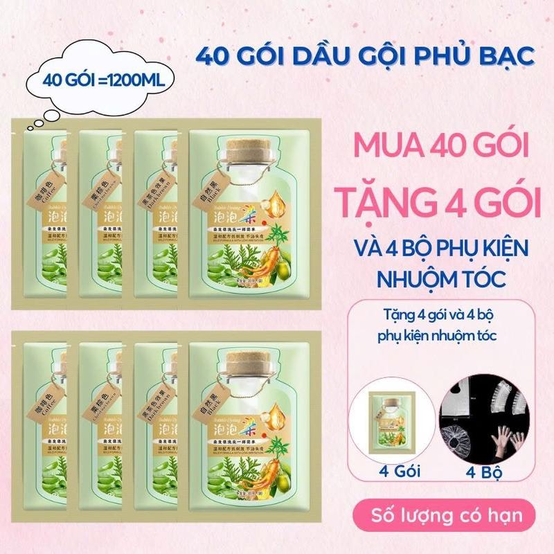 Product Introduction of (Tặng 4Gói) Combo 40 gói dầu gội nhuộm màu tóc Tặng thêm 4 gói và Tặng 4 bộ phụ kiện Lalabeauty 1