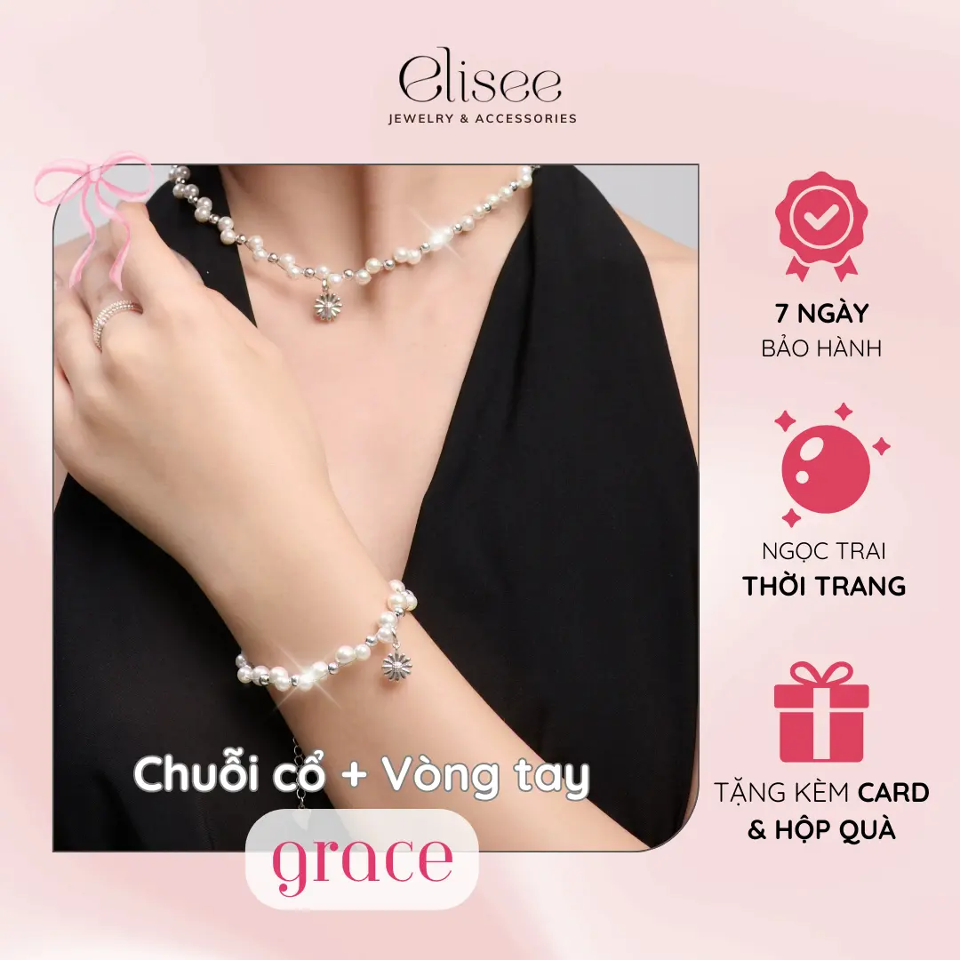 Chuỗi cổ, vòng tay GRACE Elisee dây xoắn phối charm và bi phụ kiện độc đáo