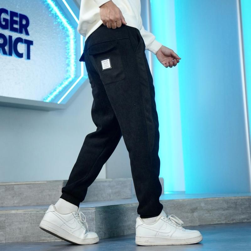 [ĐÔNG] Quần Jogger nỉ vân Tăm Lót Nhung 3 màu ( 608 ) quảng châu cao cấp Pants Menswear Sport Có Túi