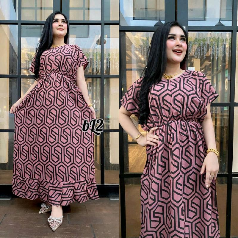 DASTER/DRESS MANOHARA Katun Busui Dress Lembut Rayon Rempel Tebal Kancing resleting 2