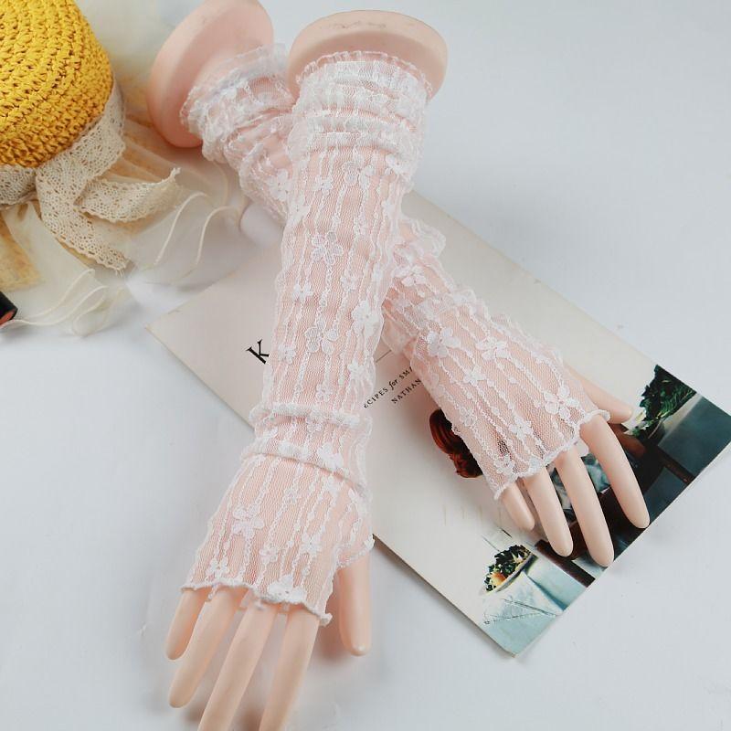 Product Introduction of Summer Ice Silk Sun Protection Arm Sleeves for Women, Thin and Breathable, Black Long Style, Stylish Driving Arm Guards, Ice Sleeves, Fingerless Fake Sleeves 5