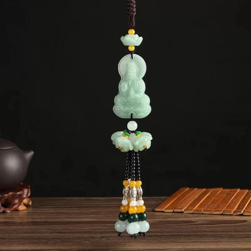 Product Introduction of MUA 2 TẶNG 20K- Khánh treo xe ô tô, tượng Phật treo xe, khánh ngọc treo taplo bằng đá nhân tạo 1