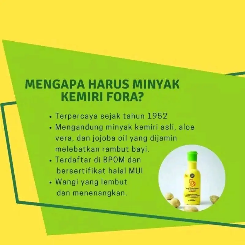 Original minyak kemiri plus jojoba oil Fora kemiri penyubur rambut bayi ibu anak bpom 2