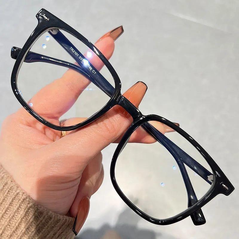 Gọng Kính Siêu Nhẹ, Gọng Kính Unisex, Khung Vuông, Lớp Hoàn Thiện Lì, Kính HD, Màu Đen 2