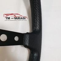 Gambar Stir Racing Import OMP Carbon Celong 14 Inchi List Kuning Palang Hitam dari tmvariasi_NEW Kota Administrasi Jakarta Barat 3 Tokopedia