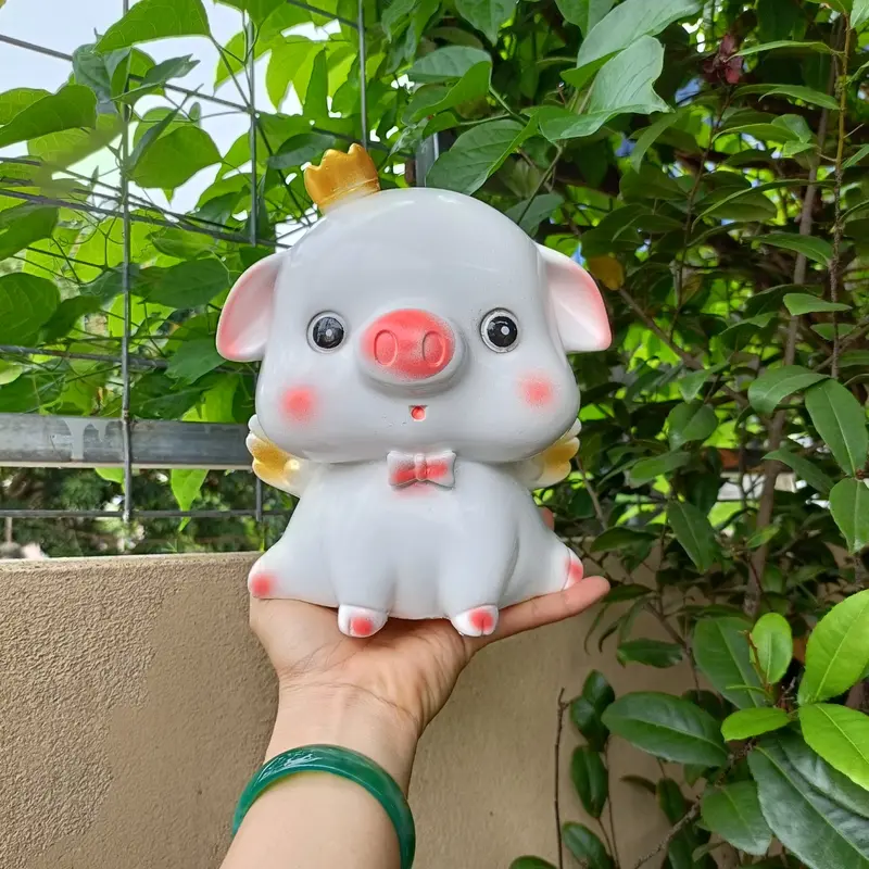 [XƯỞNG HEO ĐẤT XINH86] Ống Heo Thiên Thần, Heo Nhũ Vàng được Làm  Bằng Thạch Cao, Dùng Làm Ống Tiết Kiệm, Hoặc Trang trí nhà cửa 6