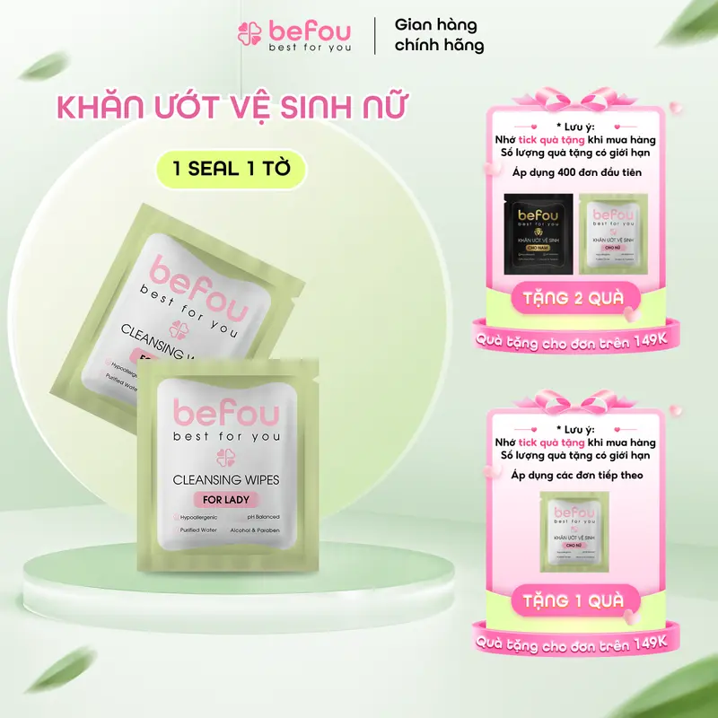 [GIFT] 1 Miếng Vệ Sinh Phụ Nữ Befou Lành Tính Dịu Nhẹ Không Chứa Cồn Không Chứa Paraben Women 0