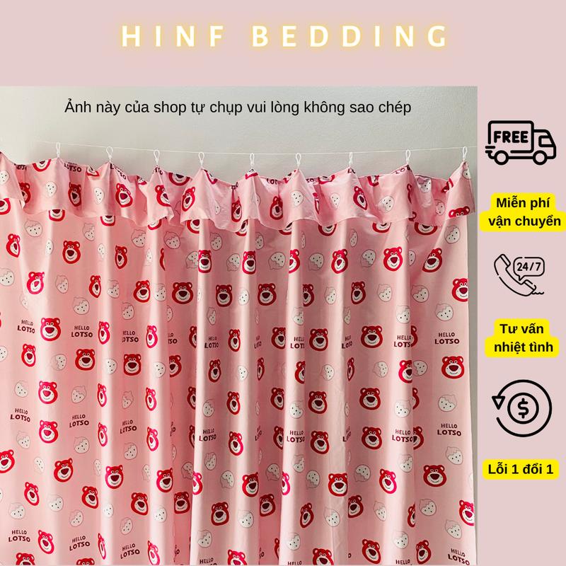 (Kèm dây treo) Rèm rido ngăn phòng vải poly cotton có móc treo sẵn kèm dây treo dễ dàng sử dụng