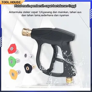 【Tool House】Alat semprotan air jet cleaner gun panjang stick tembakan steam cuci mobil high pressure - Gun jet cleaner bisa rubah jadi quick release PNP - Semprotan cuci mobil motor mesin jet cleaner stik car wash