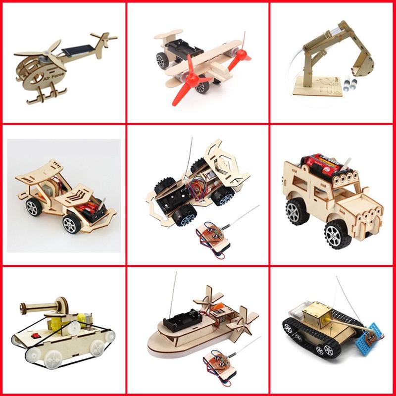 Combo Đồ Chơi Stem - Bộ Lắp Ghép Mô Hình Xe Tăng Ôtô Cano Xe Lu Máy Xúc Máy Bay Gỗ Chạy Bằng Pin AA - Toy Tháo Lắp Phát Triển Trí Tuệ Sáng Tạo